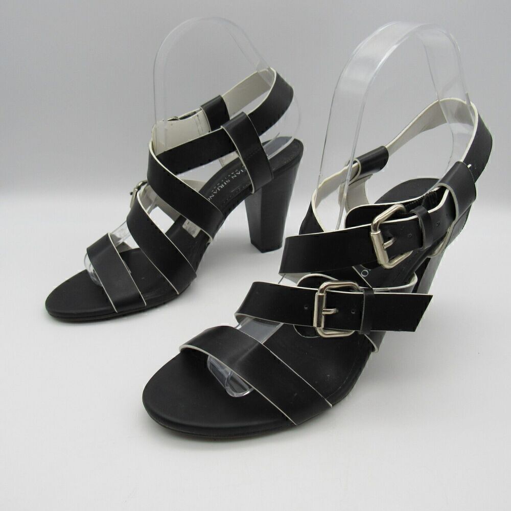 Christian Siriano for Payless Sandals Women's Sz 7 Strappy Slingback Black Heels - Picture 3 of 9